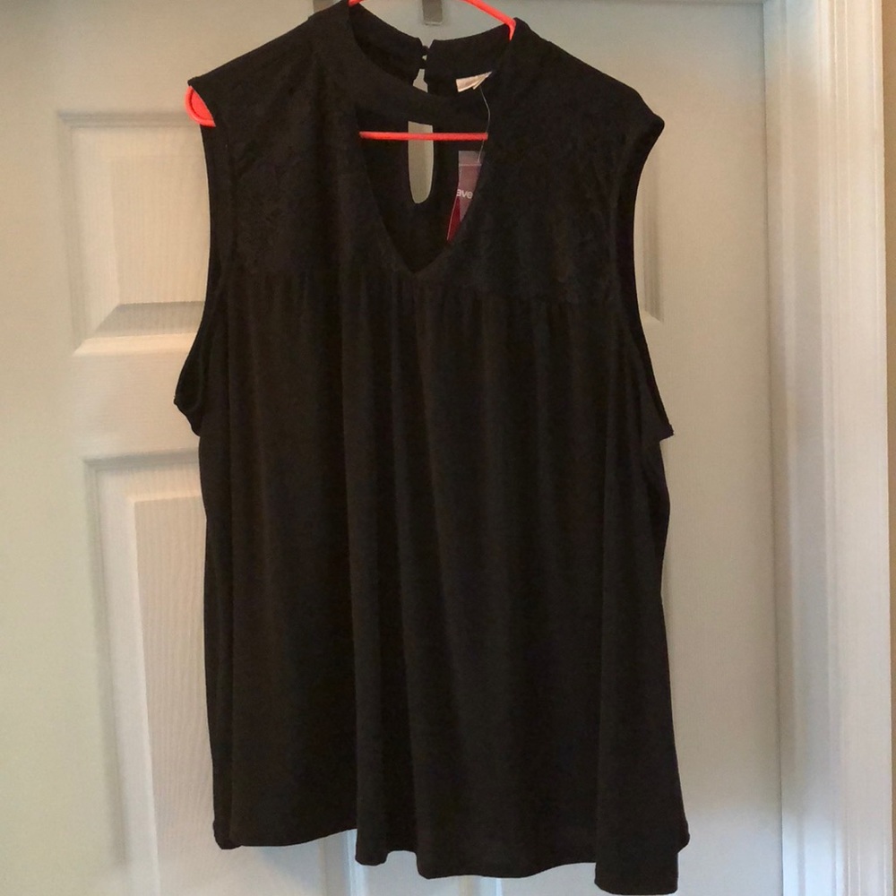 Black sleeveless blouse